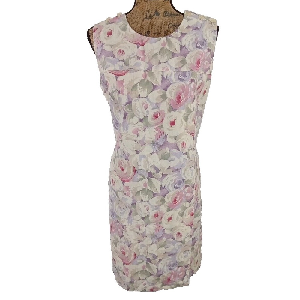 Liz Golf Size 10 Skort Dress Romper Linen Cotton Button Shoulder Floral Zip
